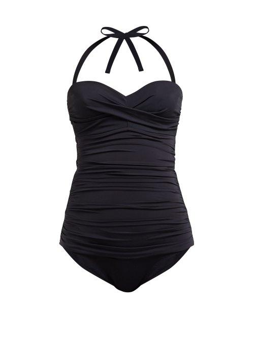 Matchesfashion.com Heidi Klein - Body Ruched Swimsuit - Womens - Black