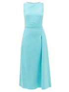 Roksanda - Rosemary Sleeveless Crepe Midi Dress - Womens - Blue