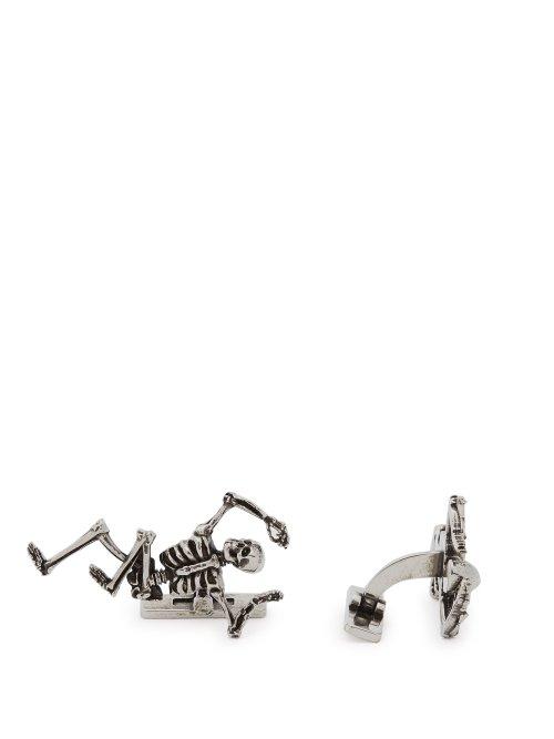 Matchesfashion.com Alexander Mcqueen - Dancing Skeleton Cufflinks - Mens - Silver