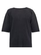 Mens Rtw Homme Pliss Issey Miyake - Oversized Technical-pleated T-shirt - Mens - Black