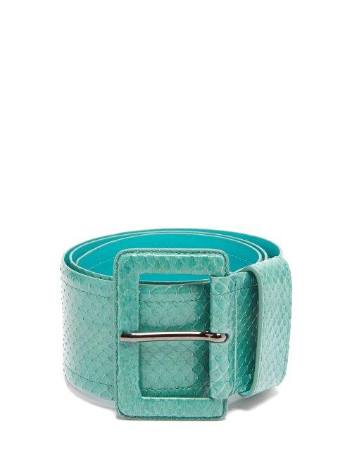 Matchesfashion.com Carolina Herrera - Watersnake Waist Belt - Womens - Blue