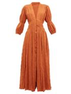 Matchesfashion.com Cult Gaia - Willow Ruched Panelled Cotton Blend Dress - Womens - Brown