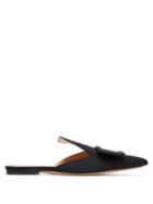 Matchesfashion.com Emilia Wickstead - X Charlotte Olympia Canvas Backless Loafers - Womens - Black
