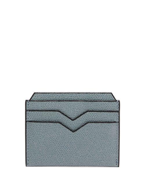 Matchesfashion.com Valextra - Grained-leather Cardholder - Womens - Light Blue