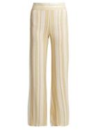 Matchesfashion.com Zeus + Dione - Alcyone Striped Silk Blend Trousers - Womens - Cream Gold