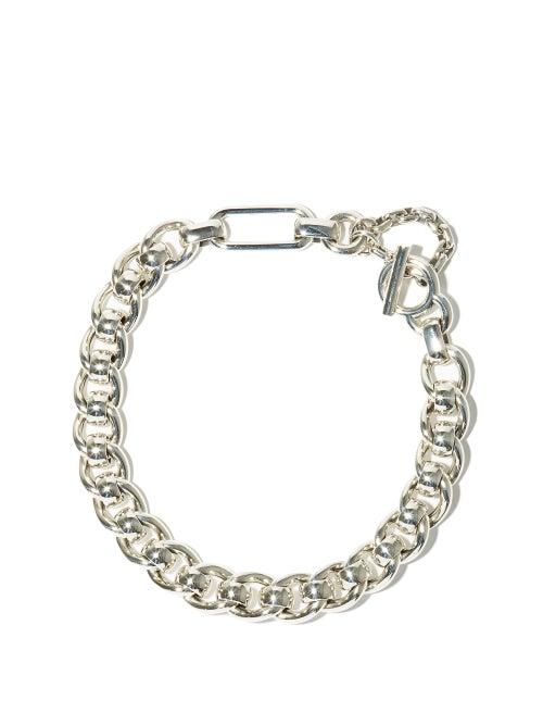 Matchesfashion.com Bottega Veneta - Twisted Curb-link Sterling-silver Choker - Womens - Silver