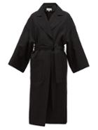 Matchesfashion.com Loewe - Oversized Belted Wool Coat - Womens - Black