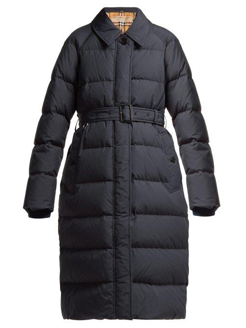 Matchesfashion.com Burberry - Bridgnorth Vintage Check Lined Quilted Coat - Womens - Navy