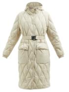 Moncler - Tregunic Hooded Diamond-quilted Down Coat - Womens - Ivory