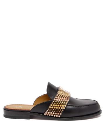 Matchesfashion.com Christian Louboutin - Bille En Tete Spiked Backless Leather Loafers - Mens - Black