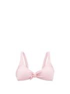 Heidi Klein - Bora Bora Pintucked-jersey Triangle Bikini Top - Womens - Pink