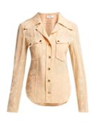 Matchesfashion.com Chlo - Horse Embroidered Silk Georgette Blouse - Womens - Light Pink