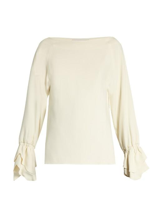 Osman Rena Tiered-cuff Crepe Top