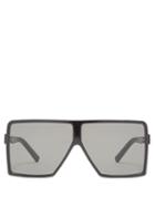 Matchesfashion.com Saint Laurent - Betty Flat Top Acetate Sunglasses - Womens - Black