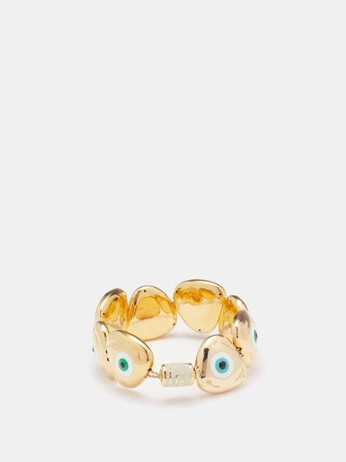 Lauren Rubinski - Evil Eye 14kt Gold Bracelet - Womens - Gold Multi
