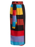 Matchesfashion.com Mara Hoffman - Cora Tie Waist Striped Wrap Skirt - Womens - Black Multi