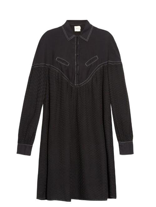 Cecilie Copenhagen Feliz Long-sleeved Cotton And Silk-blend Dress