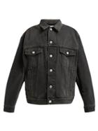 Matchesfashion.com Balenciaga - Crystal Encrusted Denim Jacket - Womens - Grey
