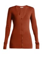 Matchesfashion.com The Row - Lana Ribbed Knit Silk Cardigan - Womens - Brown