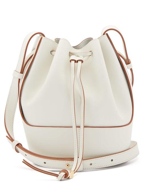 Matchesfashion.com Loewe - Balloon Small Drawstring-top Leather Bag - Womens - White