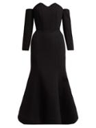 Matchesfashion.com Vika Gazinskaya - Off The Shoulder Structured Midi Dress - Womens - Black