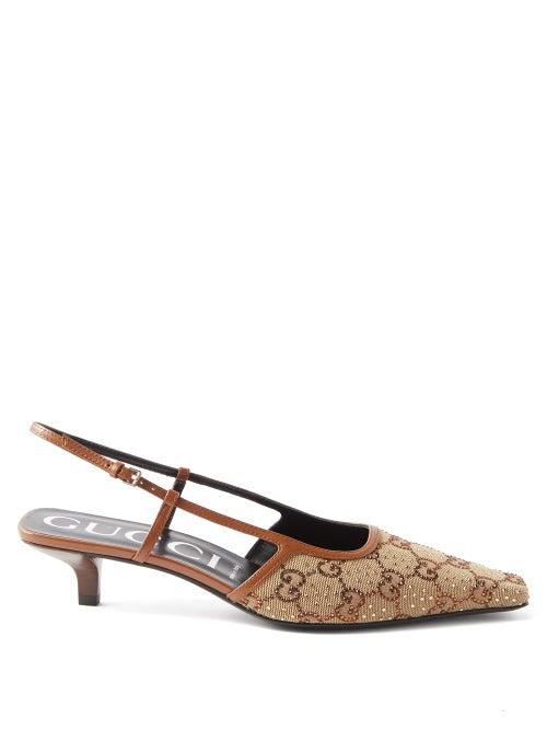 Gucci - Tom Crystal-embellished Pumps - Womens - Beige