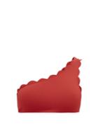 Matchesfashion.com Marysia - Santa Barbara Scalloped-edge Bikini Top - Womens - Red