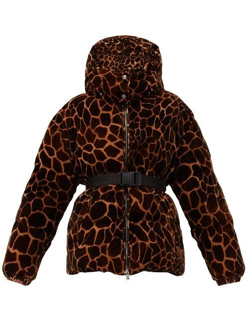 Matchesfashion.com Moncler - Kundogi Animal-print Quilted-down Hooded Jacket - Womens - Brown Multi