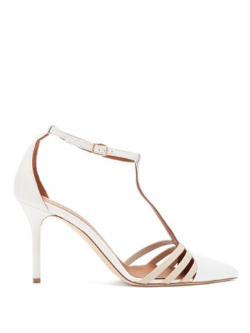 Matchesfashion.com Malone Souliers - Ila Caged Point-toe Leather Pumps - Womens - White