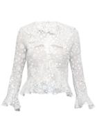 Saint Laurent - Broderie-angalise Ruffled Voile Blouse - Womens - White