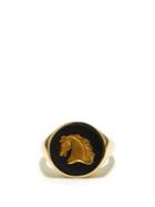 Matchesfashion.com Ferian - Horse Wedgwood Cameo & 9kt Gold Signet Ring - Womens - Black Gold