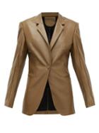 Matchesfashion.com Petar Petrov - Justus Single-breasted Leather Jacket - Womens - Brown