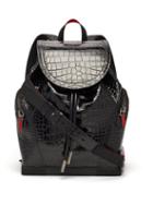Matchesfashion.com Christian Louboutin - Explorafunk Crocodile-effect Leather Backpack - Mens - Black