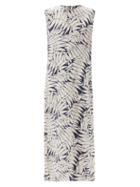 Matchesfashion.com Raey - Fern-print Silk Crepe De Chine Maxi Dress - Womens - Navy Print