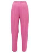 Matchesfashion.com Pleats Please Issey Miyake - Split Cuff Pleated Trousers - Womens - Pink