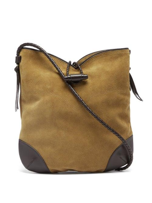 Isabel Marant - Tyag Medium Suede Shoulder Bag - Womens - Dark Beige