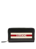 Gucci Logo Stripe-jacquard Leather Wallet
