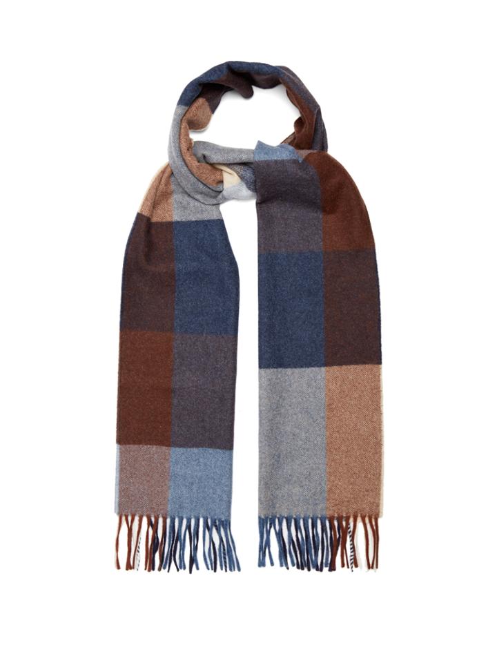 Begg & Co. Vigo Checked Wool And Cashmere-blend Scarf