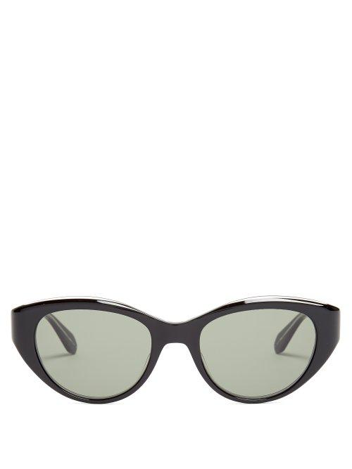 Matchesfashion.com Garrett Leight - Del Rey 50 Cat Eye Frame Sunglasses - Womens - Black Multi