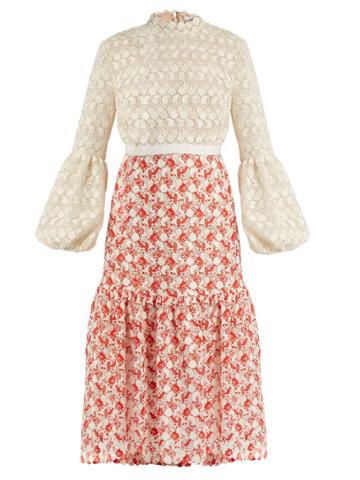 Erdem Sandra Balloon-sleeve Guipure-lace Dress