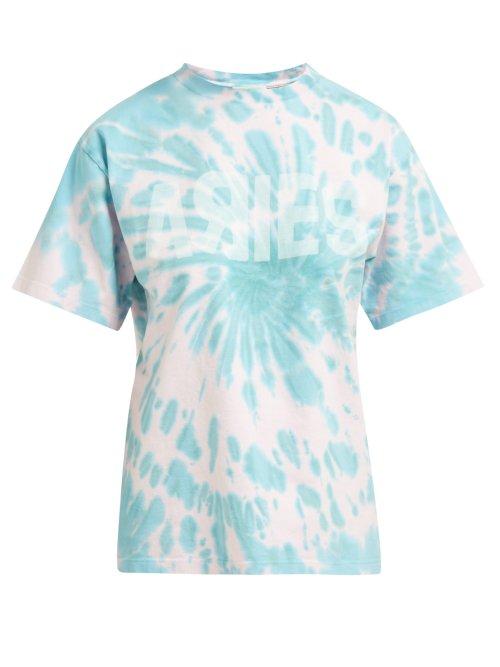 Matchesfashion.com Aries - Logo Print Tie Dye Cotton T Shirt - Womens - Pink Multi