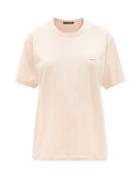 Ladies Rtw Acne Studios - Nash Face-patch Cotton-jersey T-shirt - Womens - Light Pink