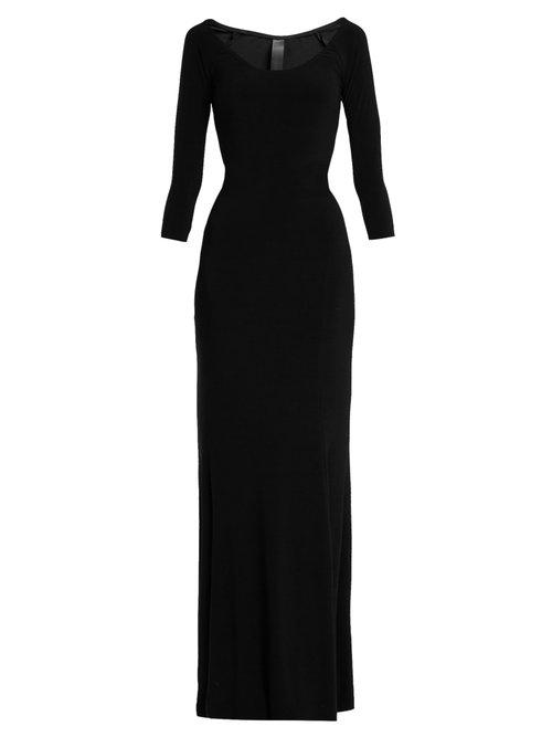 Matchesfashion.com Norma Kamali - Scoop Neck Jersey Dress - Womens - Black