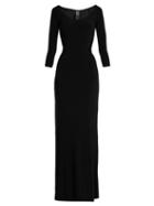 Matchesfashion.com Norma Kamali - Scoop Neck Jersey Dress - Womens - Black