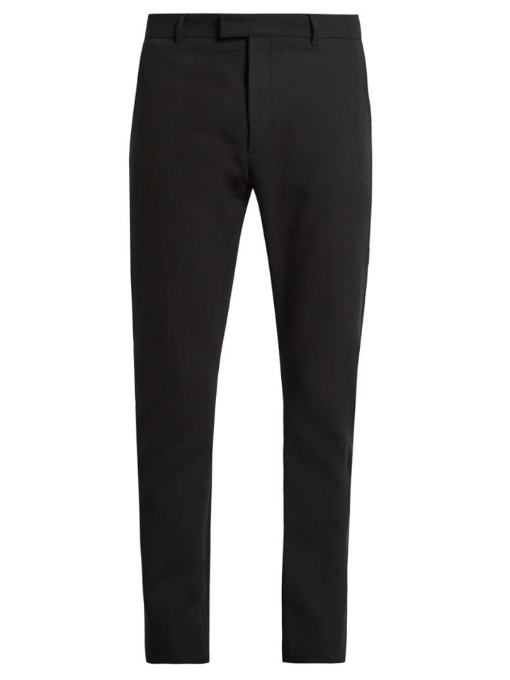 Balmain Slim-fit Satin-striped Cotton Tuxedo Trousers