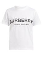 Matchesfashion.com Burberry - Logo Print Cotton T Shirt - Womens - White Black