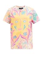Stella Mccartney - X Myfawnwy Marbled-print Cotton-jersey T-shirt - Womens - Yellow Multi