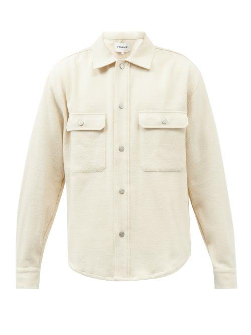 Frame - Patch-pocket Cotton-blend Jersey Shirt - Mens - Cream