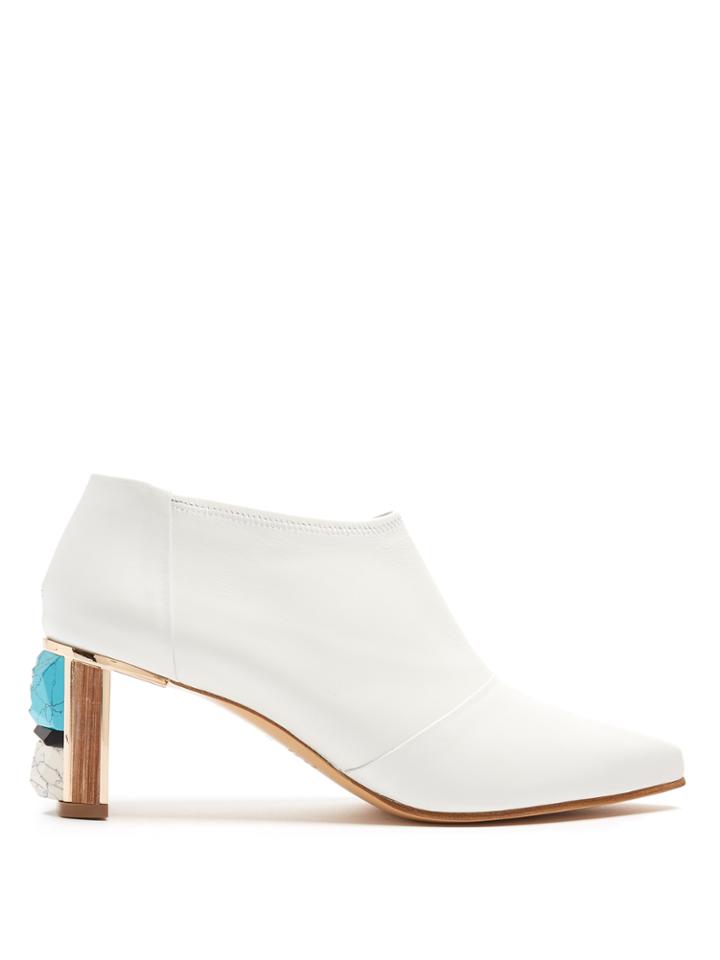 Gabriela Hearst Catt Stone-embellished Leather Ankle Boots