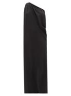 Matchesfashion.com Thea - The Cleon One-shoulder Silk Maxi Dress - Womens - Black